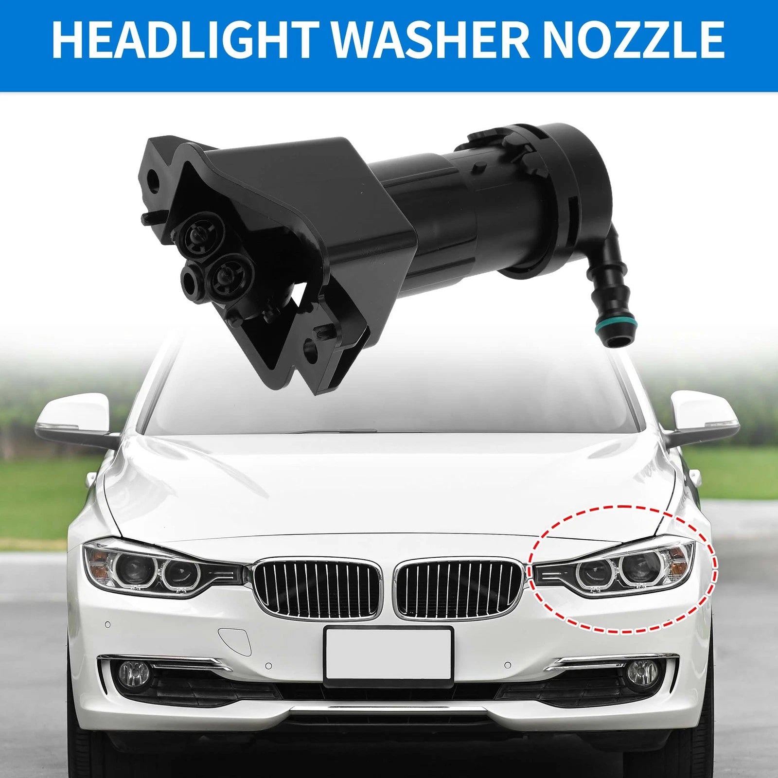 Front Driver Side Headlight Washer Nozzle Replacement for Audi A6 (2005–2011)