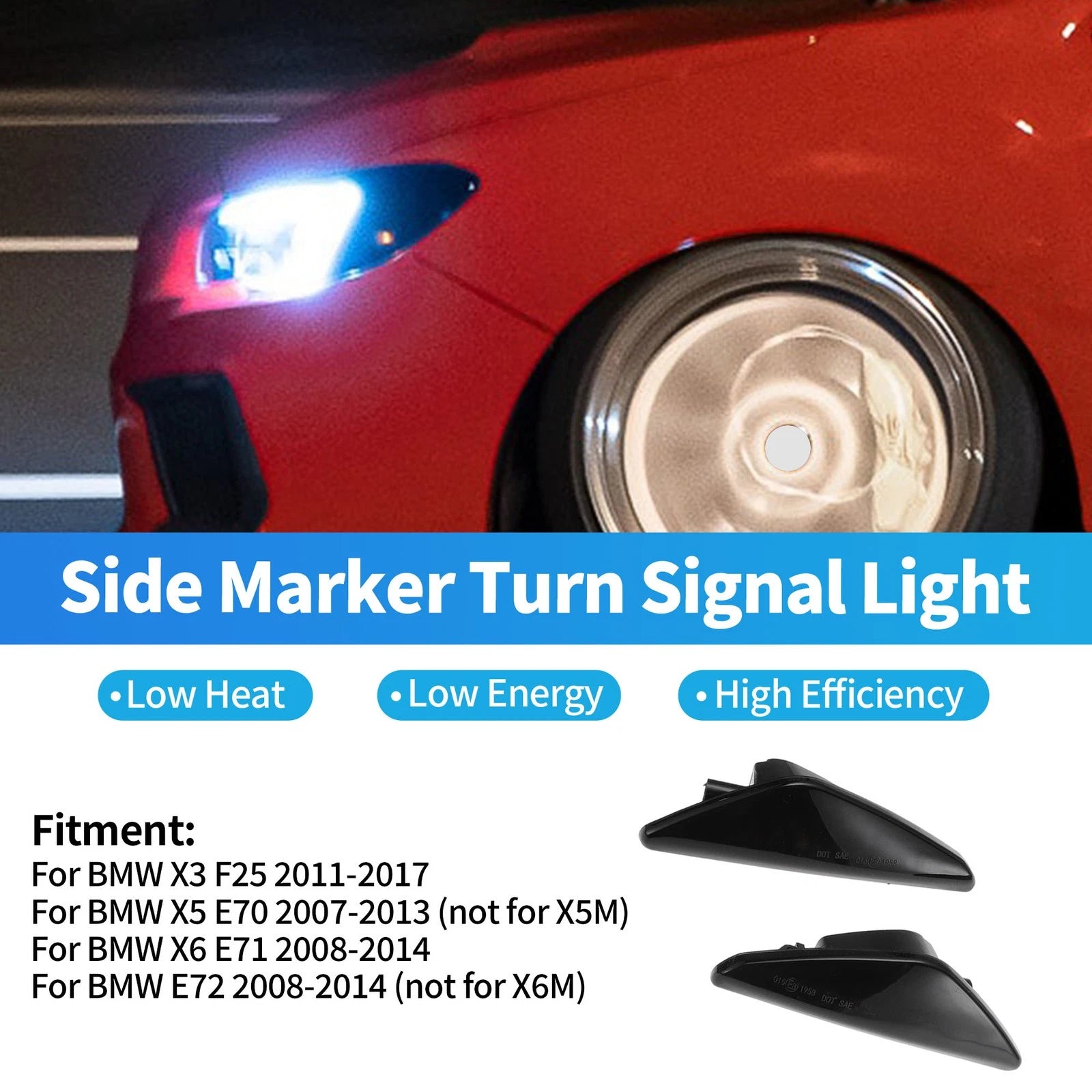 Turn Signal Lights 12V Front Pair Replacement for BMW X3 F25 (2011–2017)