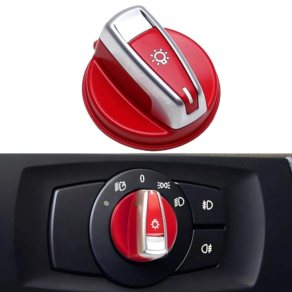 Red Headlight Turn Knob Switch Cap for BMW 3 Series E90 E92 (2007–2013)