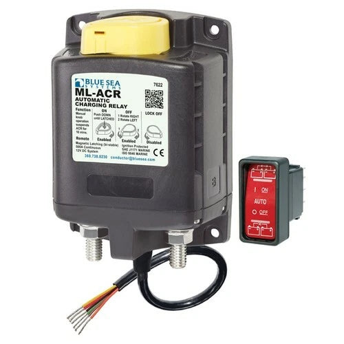 Blue Sea Auto Charging Relay w/ Manual Control for (7622)