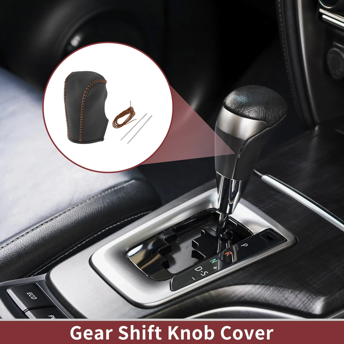 1Pc Gear Shift Knob Cover for Nissan Murano (2009–2013) Black Brown