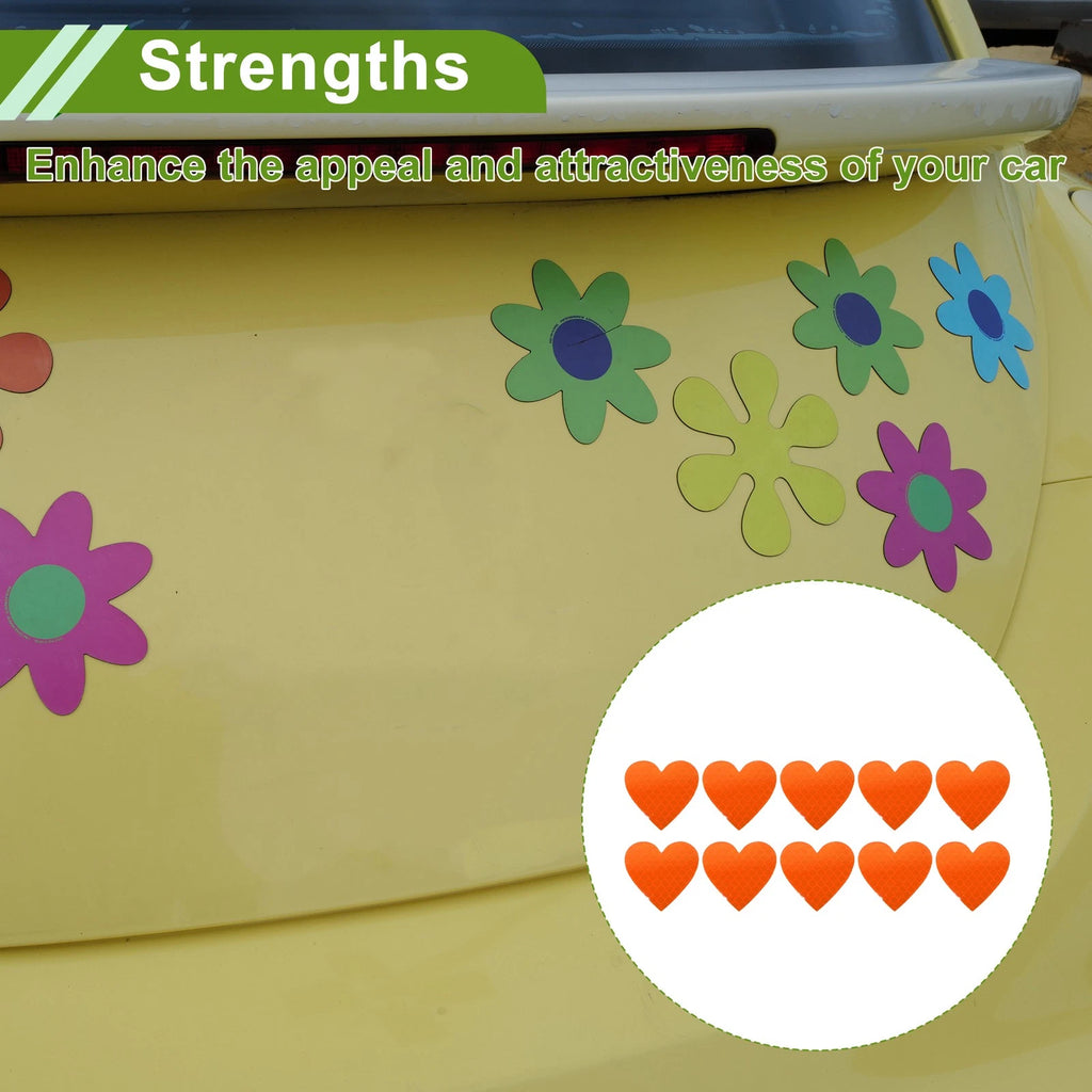 Reflective Bumper Decal for - Orange Heart Rhombus