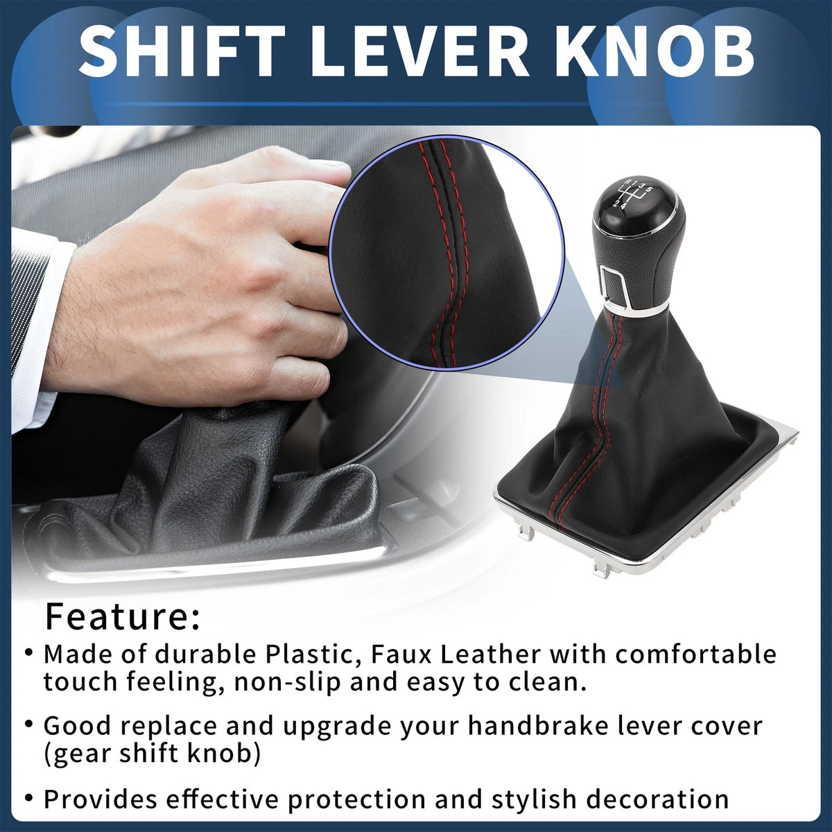 5 Speed Gear Shift Knob with Cover for VW Passat (2013–2021)