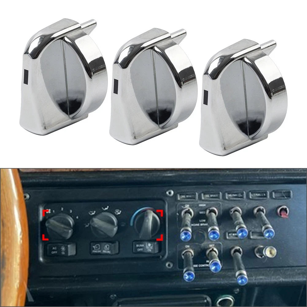 Chrome A/C Heater Control Knob for Peterbilt 330 335 357 367 375 378 379 384 386 (2000–2023)