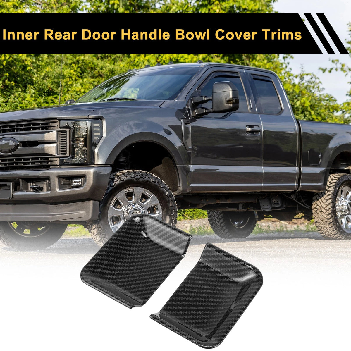 Inner Rear Door Handle Bowl Cover Trims Set for Ford F-150 (2021–2024)