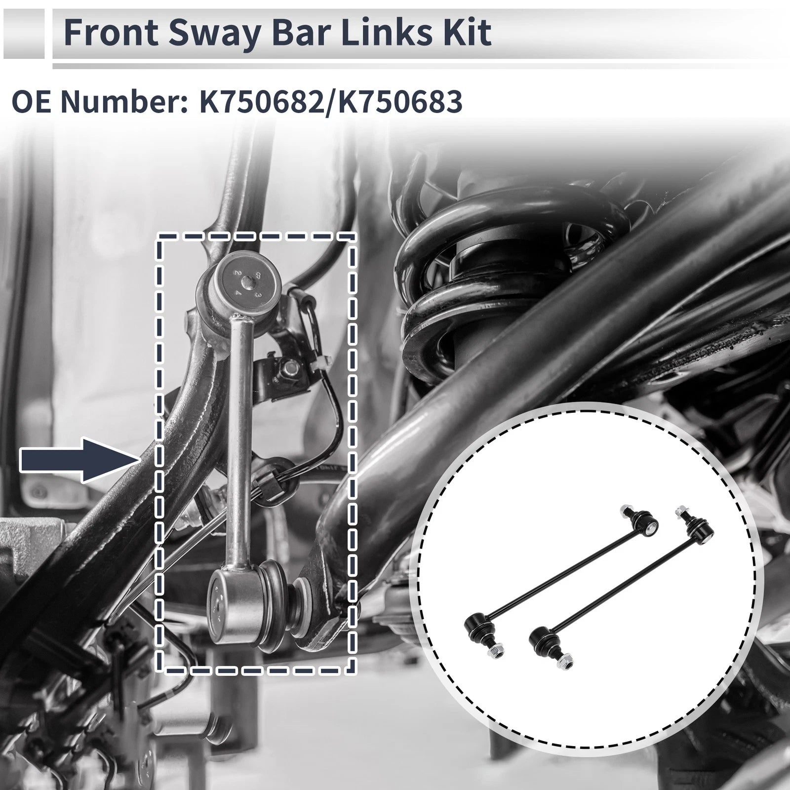 Front Stabilizer Bar Links for Buick Encore 2013–2019 2 Piece