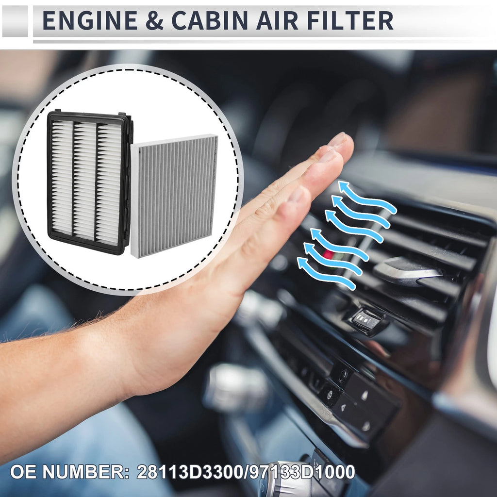 Cabin Air Filter Combo Replacement for Hyundai Tucson 2016–2017