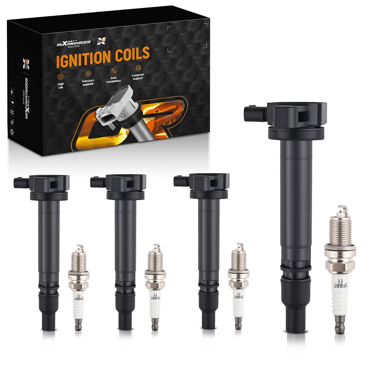 4X Ignition Coil & Iridium Spark Plug for Toyota Tacoma 2001–2004, 4Runner 2000