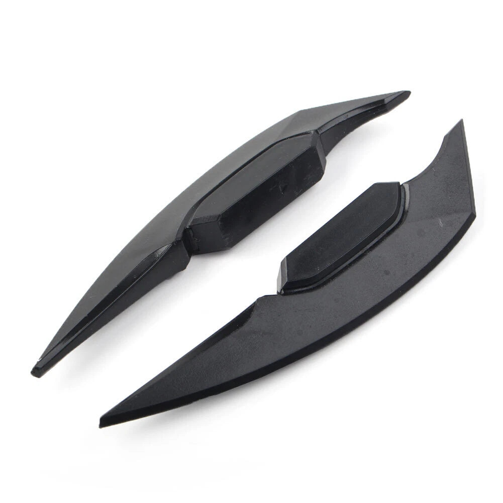 Black Fairing Winglets Side Spoiler Deflector Air Wing Kit Universal