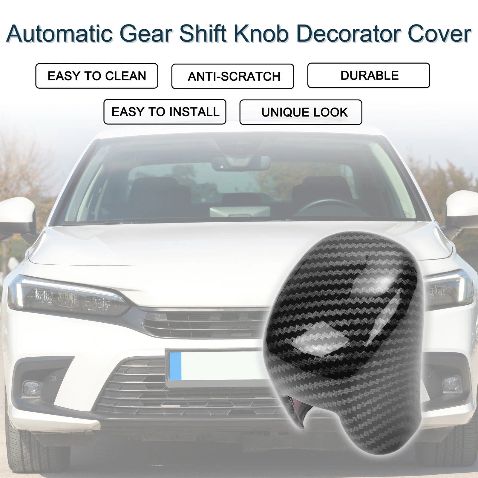 Shift Knob Decor Cover Replacement for Honda Civic (2022–2025) Black