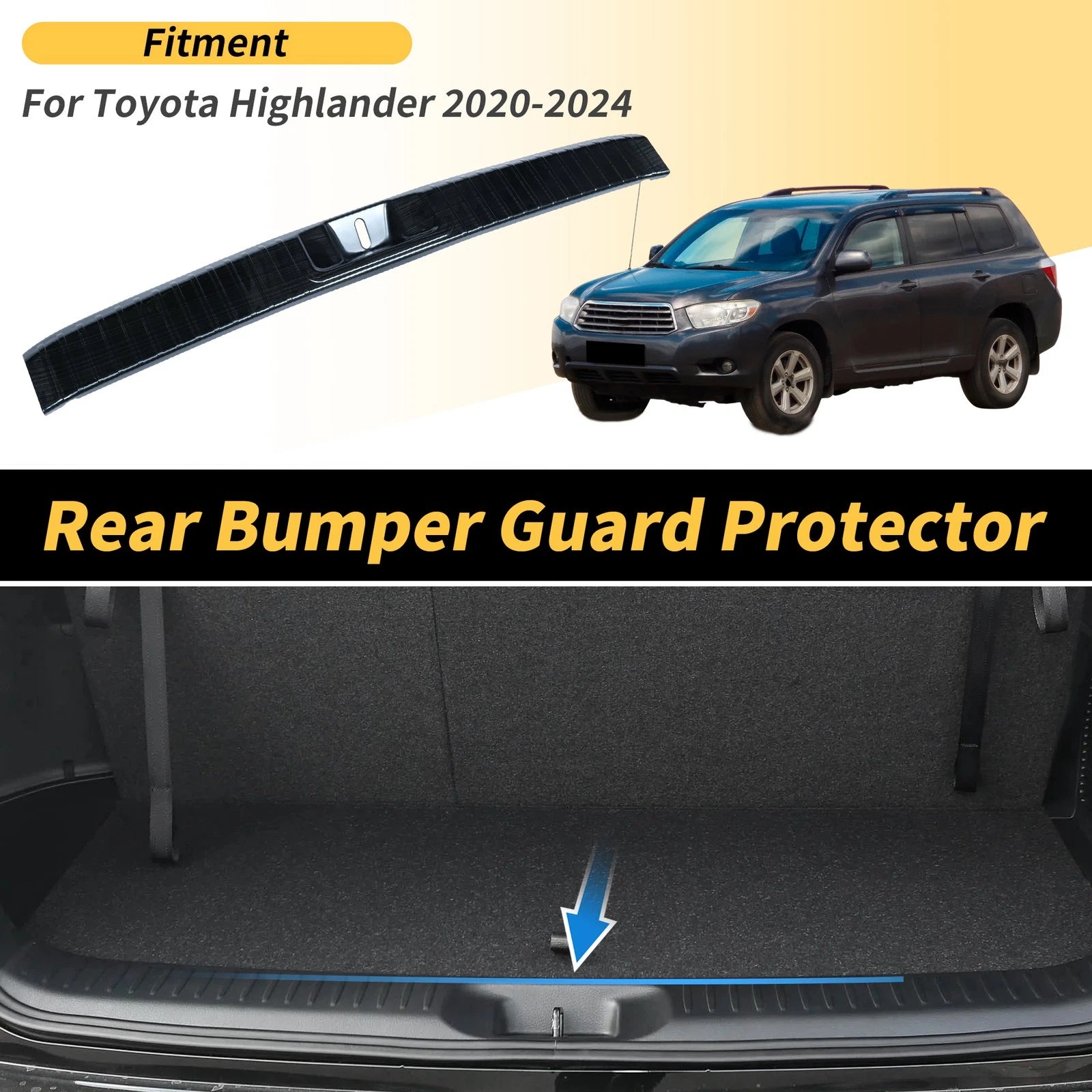 Bumper Guards for Toyota Highlander 2020–2024 Titanium Tone 1Pc