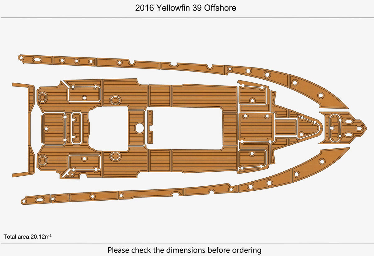 EVA Foam Teak Flooring Cockpit Pad for Yellowfin 39 Offshore (2016)