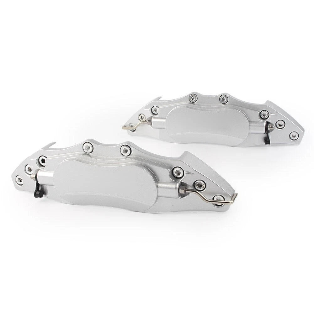 2X Front Rear Disc Brake Caliper Covers for Universal Fit 18" Wheel Silver