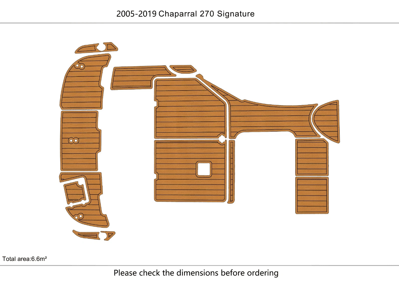 EVA Pads Faux Teak Flooring for Chaparral 270 Signature (2004)