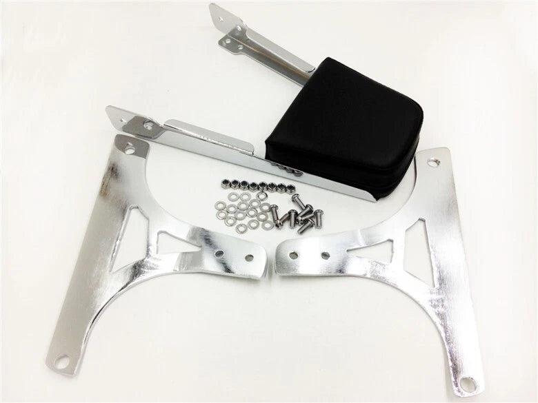 Chrome Backrest Sissy Bar with Leather Pad for Harley Softail (2000–2017)