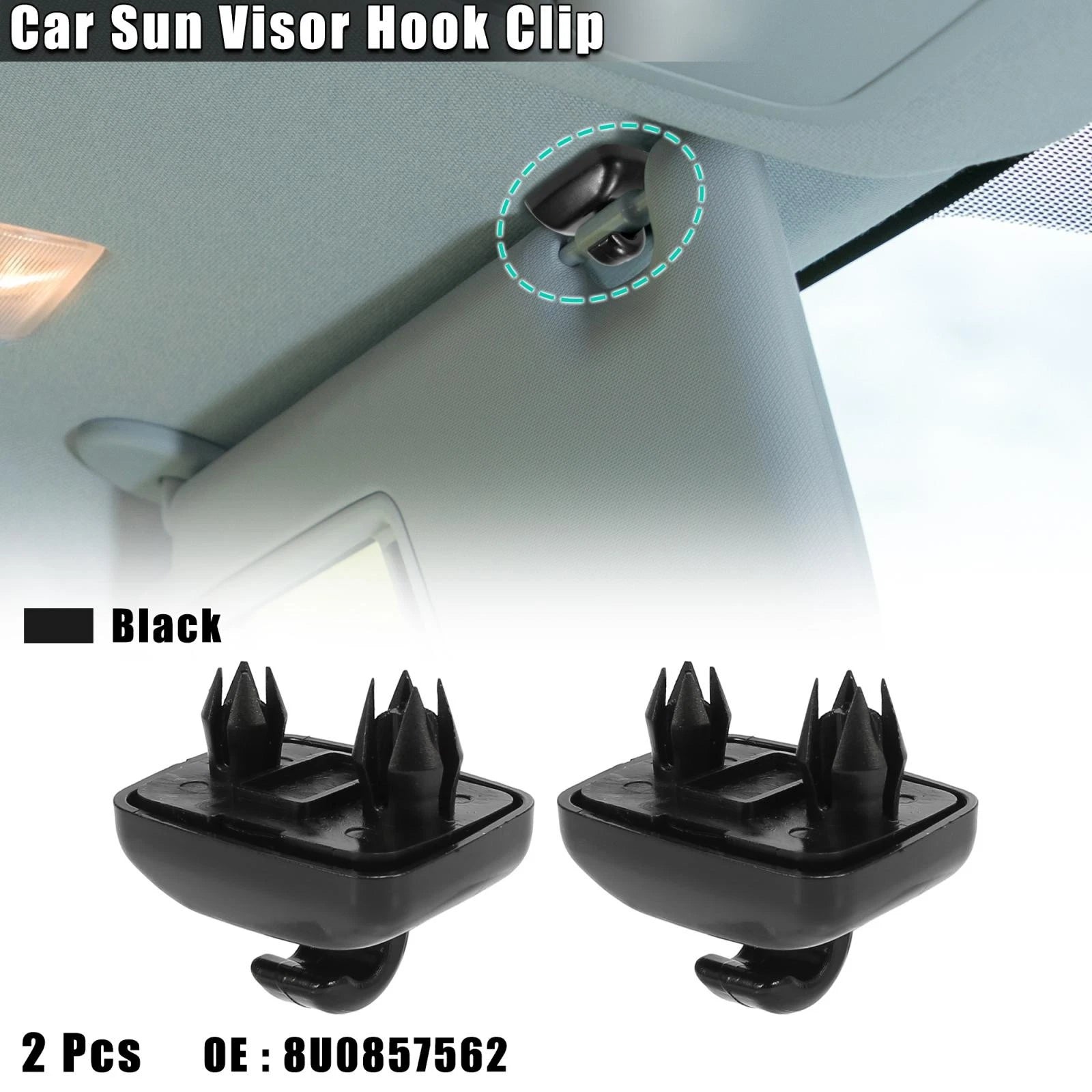 Sun Visor Hook Clip Retainer Replacement Set for Audi RS4 (2007–2008)