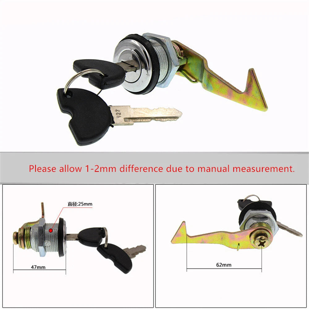 25mm Motorcycle Tail Box Lock Rear Trunk Latch with 2 Keys for