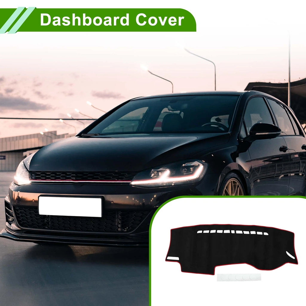 Dashboard Cover Mat for VW Golf 7 (2013–2016) Sun Protector Black Red