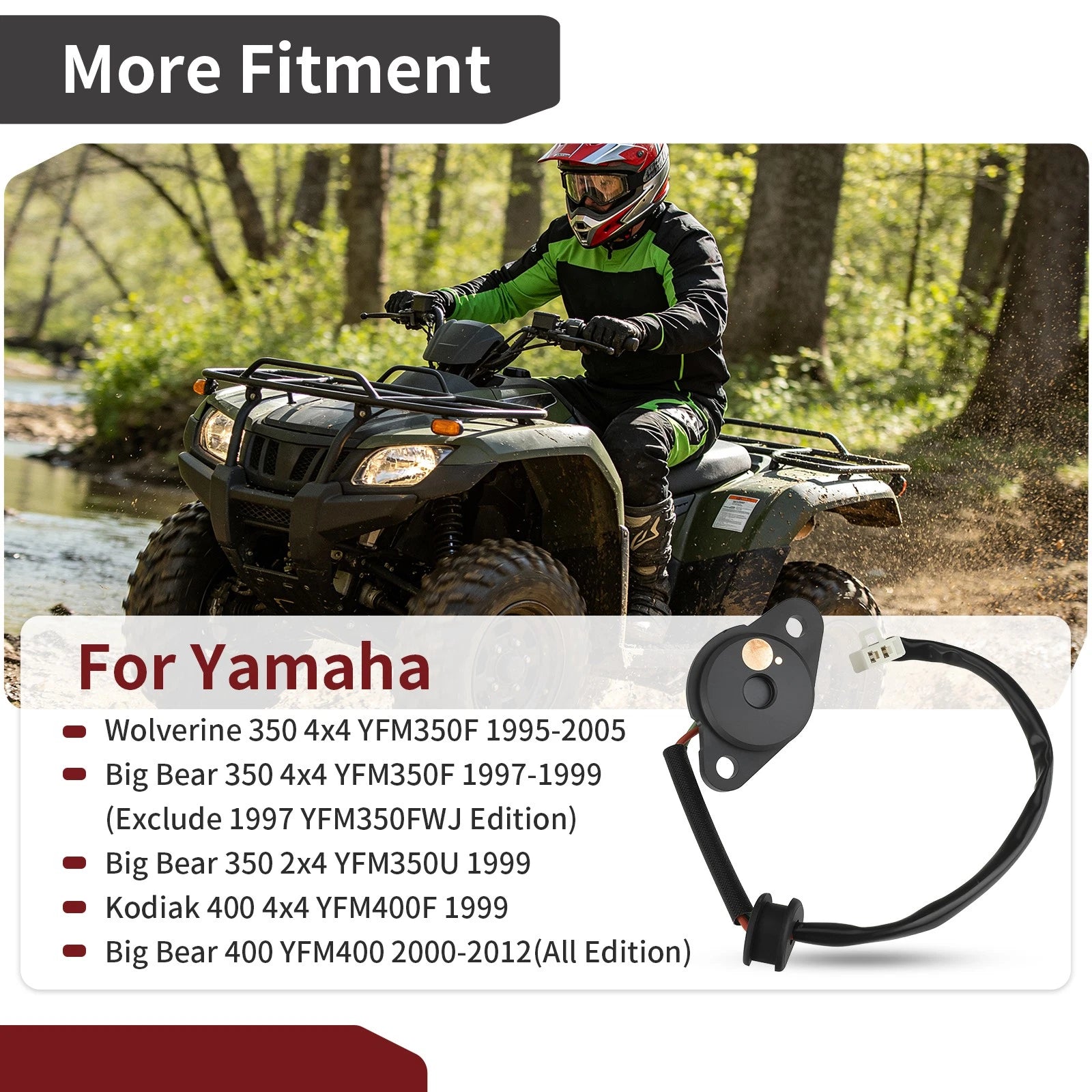 Gear Position Neutral Switch for Yamaha Big Bear 350 4x4 YFM350F (1997–1999)