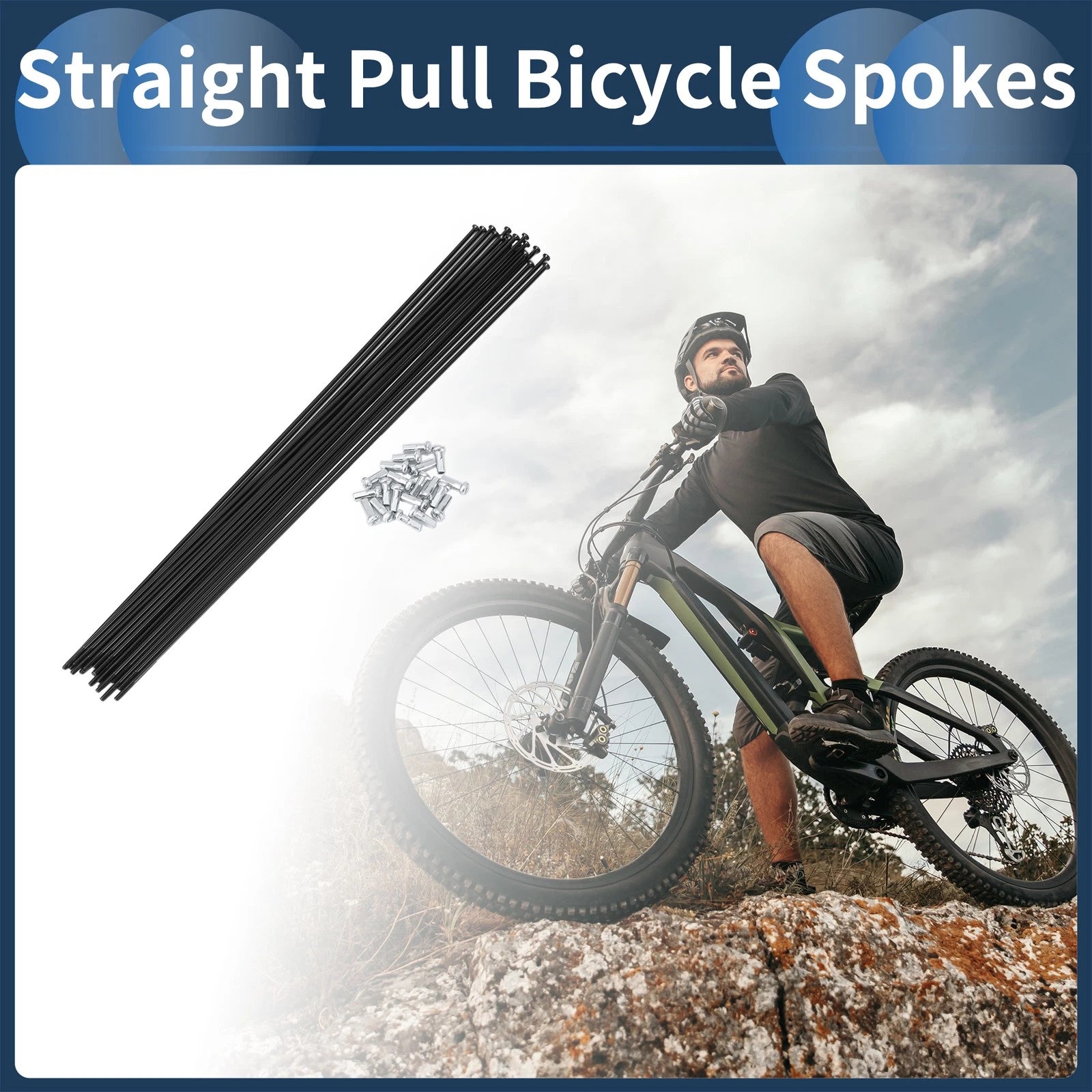 Straight Pull Bicycle Spokes 280mm Replacement for 14G Wheel (Qty 20)