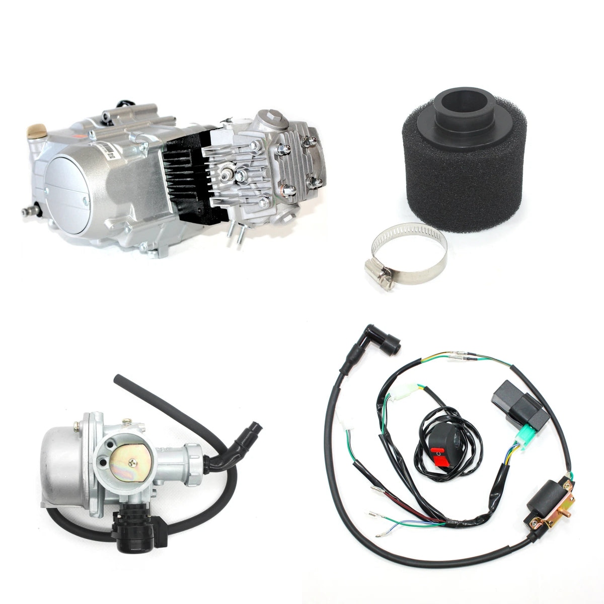 BT 125cc Kick Start Engine Motor with Wiring Kit & Carburetor for PIT PRO