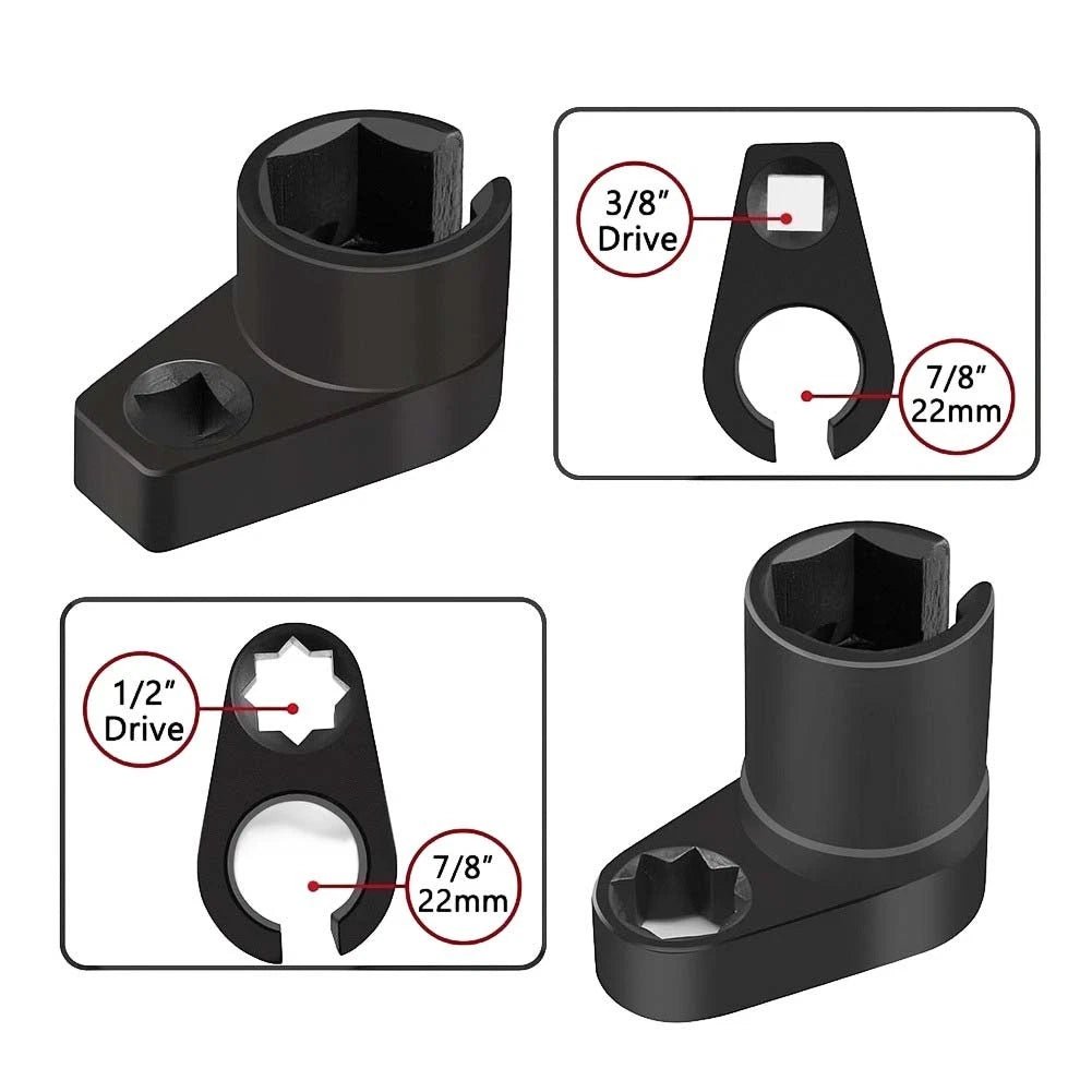 5pc Oxygen Sensor Socket Wrench Set 22mm for Vehicle Maintenance