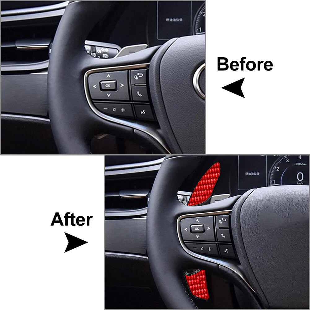 Steering Wheel Shift Paddle Extensions for Lexus RX NX UX LX ES LS RZ LM (2015–2023) - Red