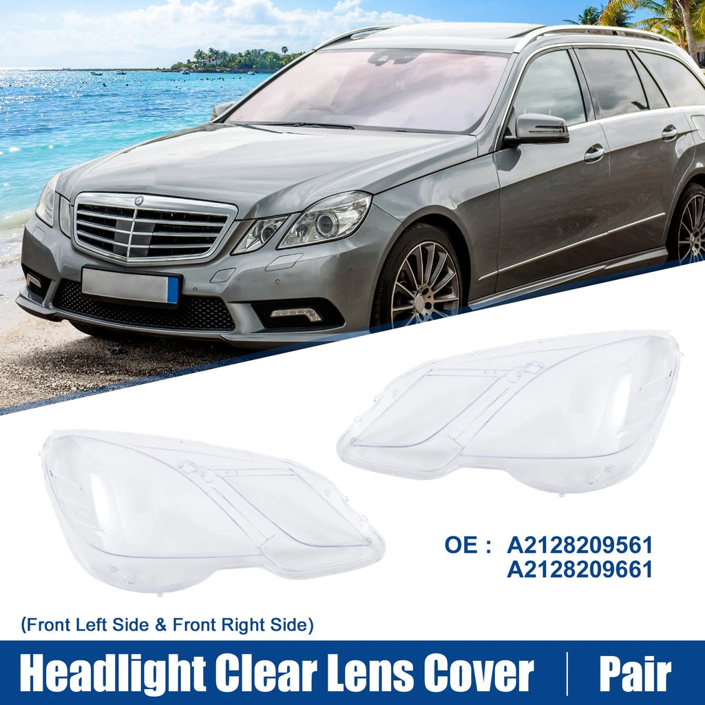 Headlight Clear Lens Cover for Mercedes Benz E Class Pair (2003–2009)