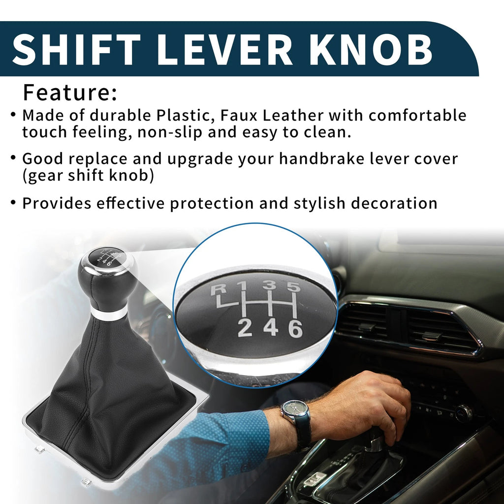 6 Speed Gear Shift Knob with Cover for Volkswagen Passat 3C (2005–2011)