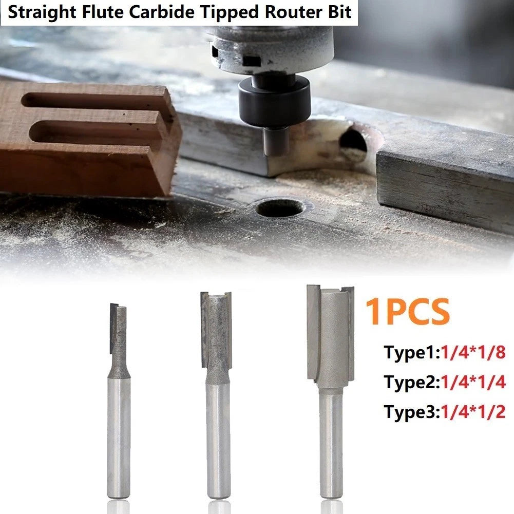 Router Bit Carbide Tipped Straight Flute for Woodworking (1 Piece)