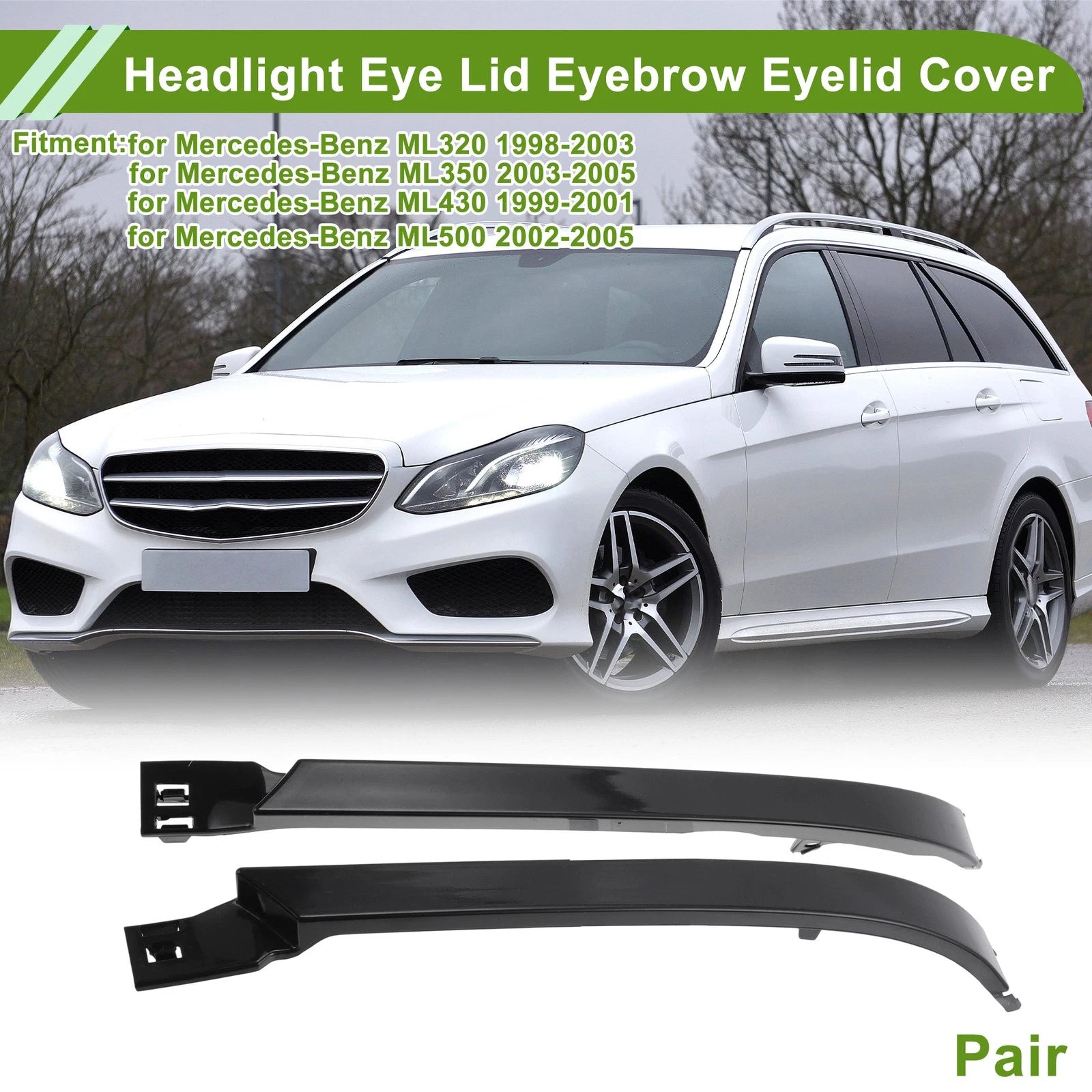 Headlight Eyebrow Cover Replacement for Mercedes-Benz ML320 (1998–2004)