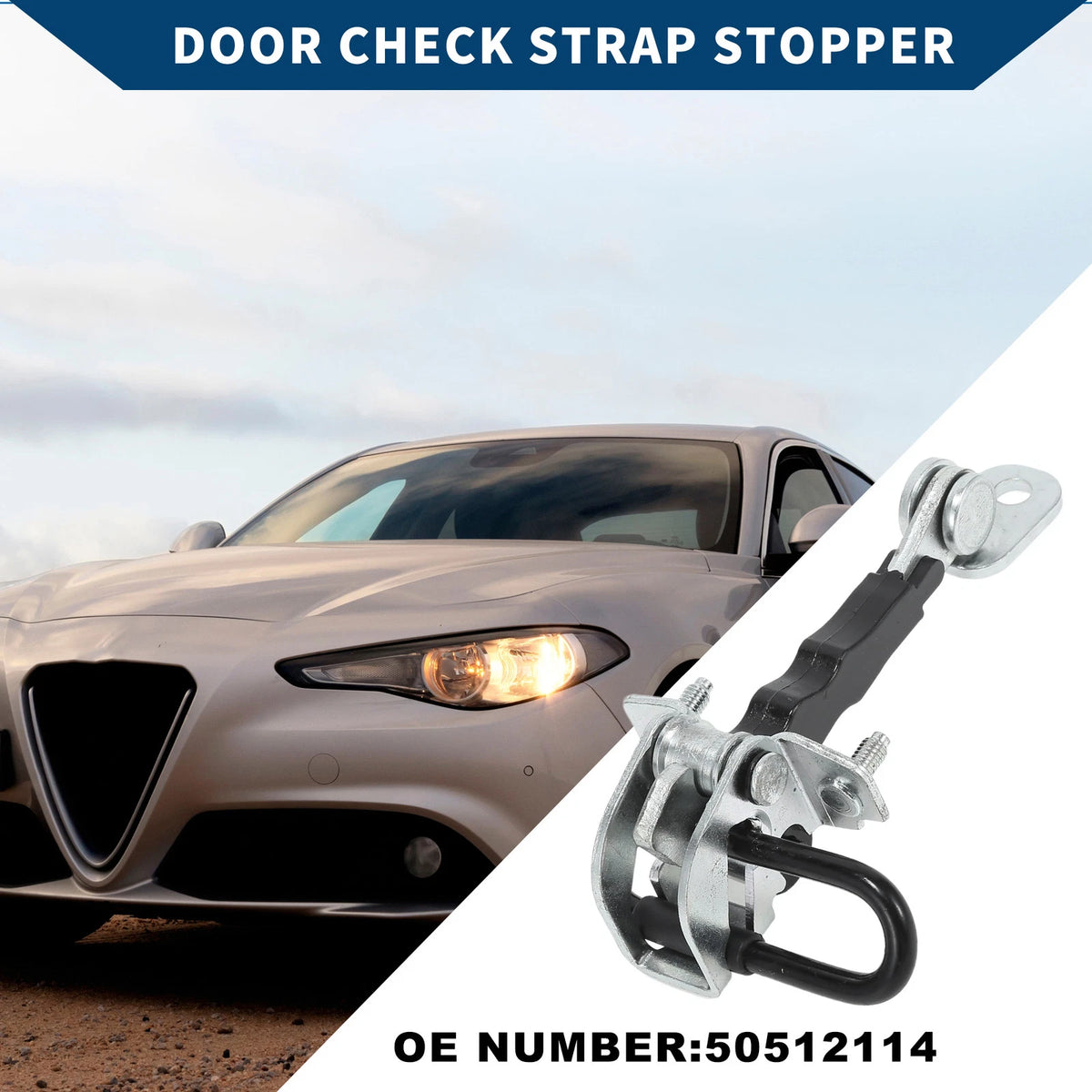 Door Check Strap Stopper No. 50512114 for Alfa Romeo 2000–2010 3 Door