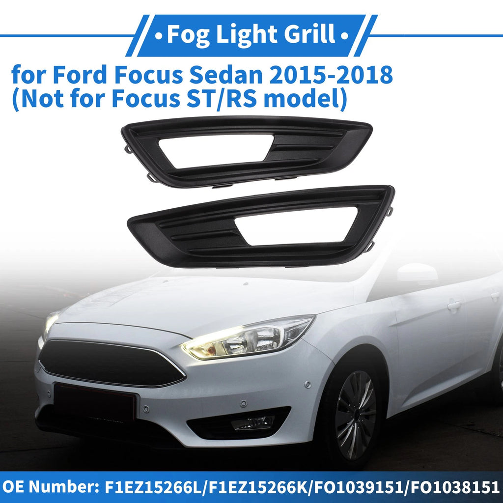 Fog Light Grille Left Side Replacement for Ford Focus Sedan (2015–2018)