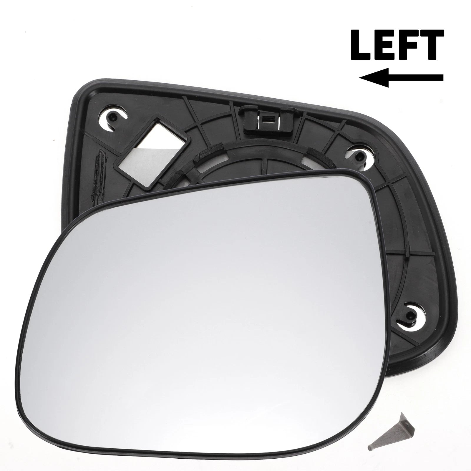 Left Side White Mirror Glass w/ Back for KIA Picanto (2012–2020)