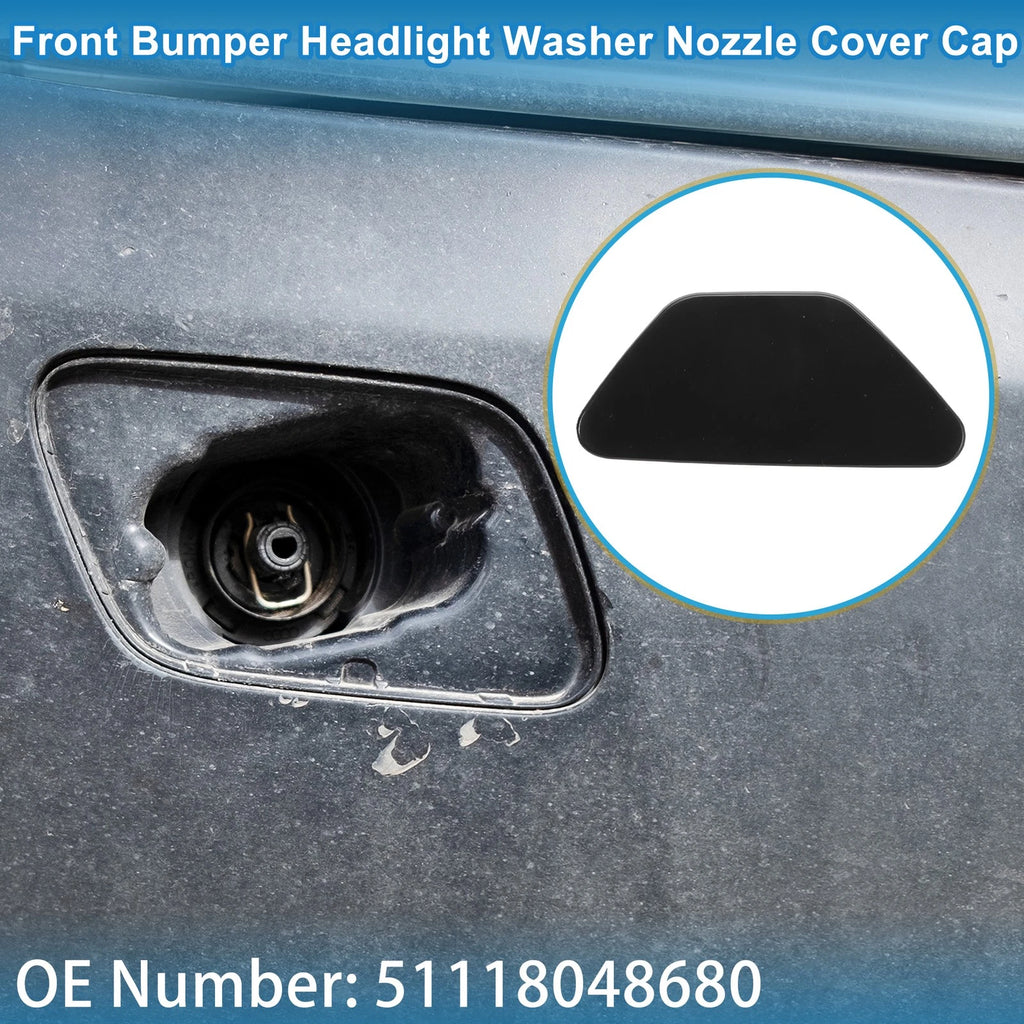 Front Right Washer Nozzle Cover Cap for BMW 528i (2011–2016) Black