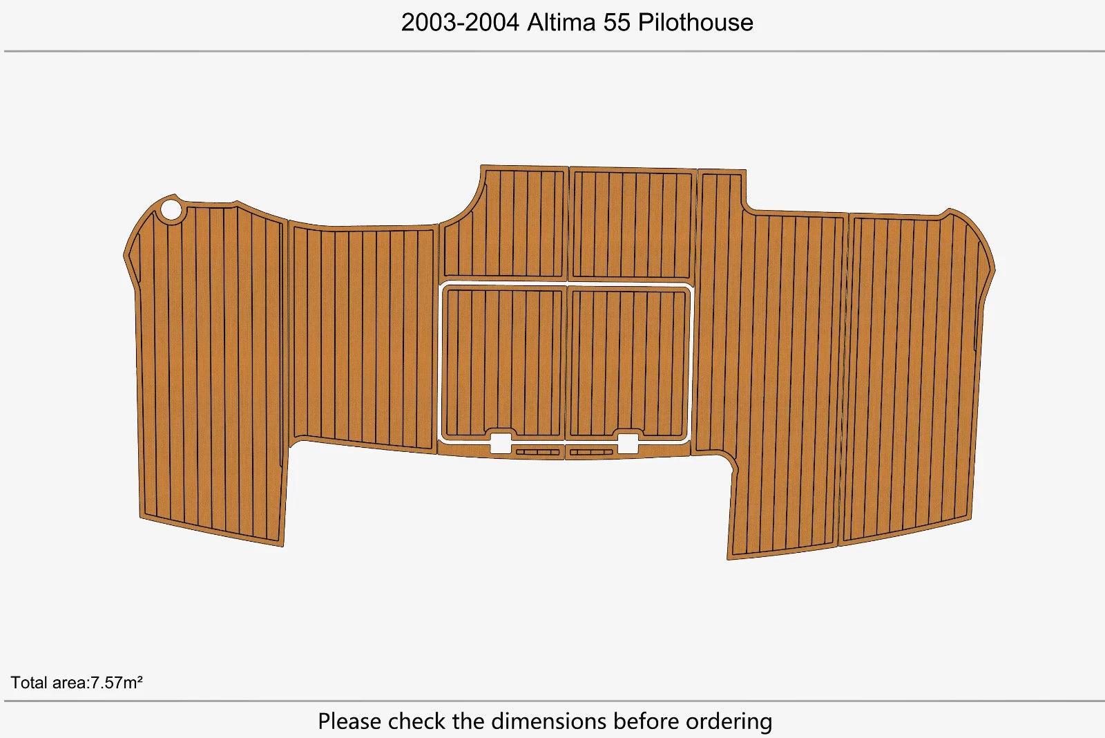 EVA Foam Teak Faux Deck Flooring Pads for 2003 Altima 55 Pilothouse