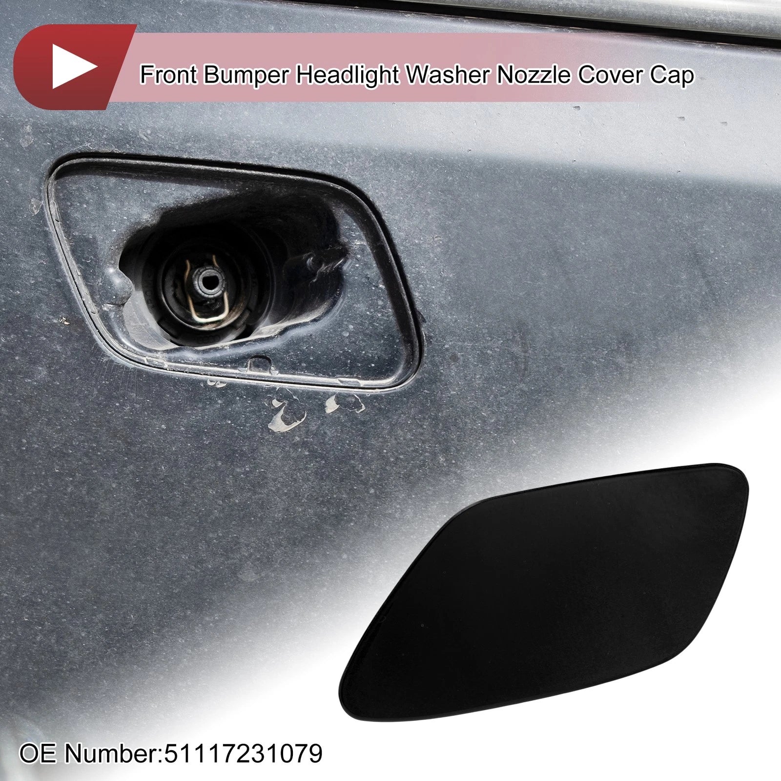 Headlight Washer Nozzle Cover Cap Replacement for BMW Z4 (2009–2016)