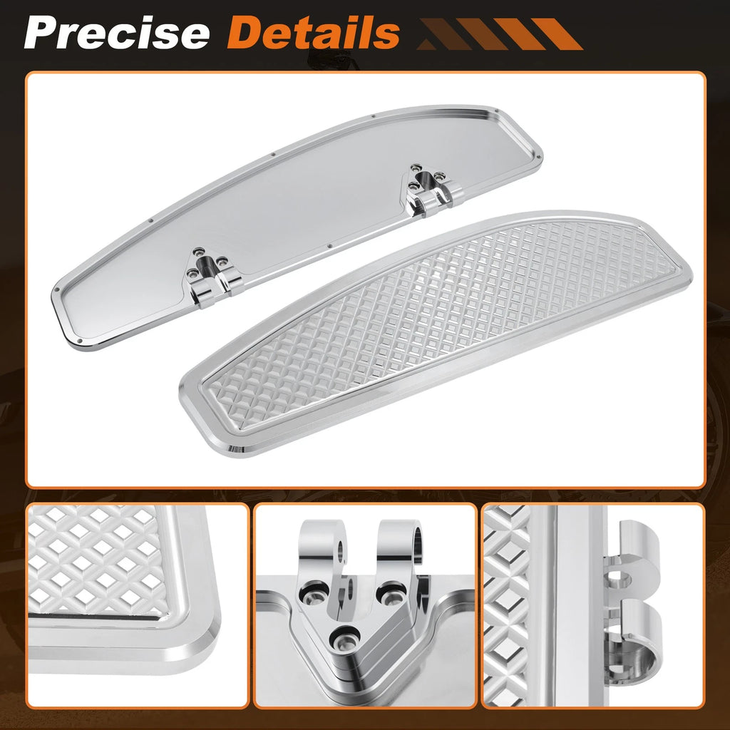 Anti-Slip Stretched Driver Rider Floorboard for Harley Davidson (Chrome)