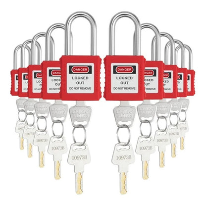 10pcs Tag Lock Steel Beam with Different Keys Rustproof Waterproof