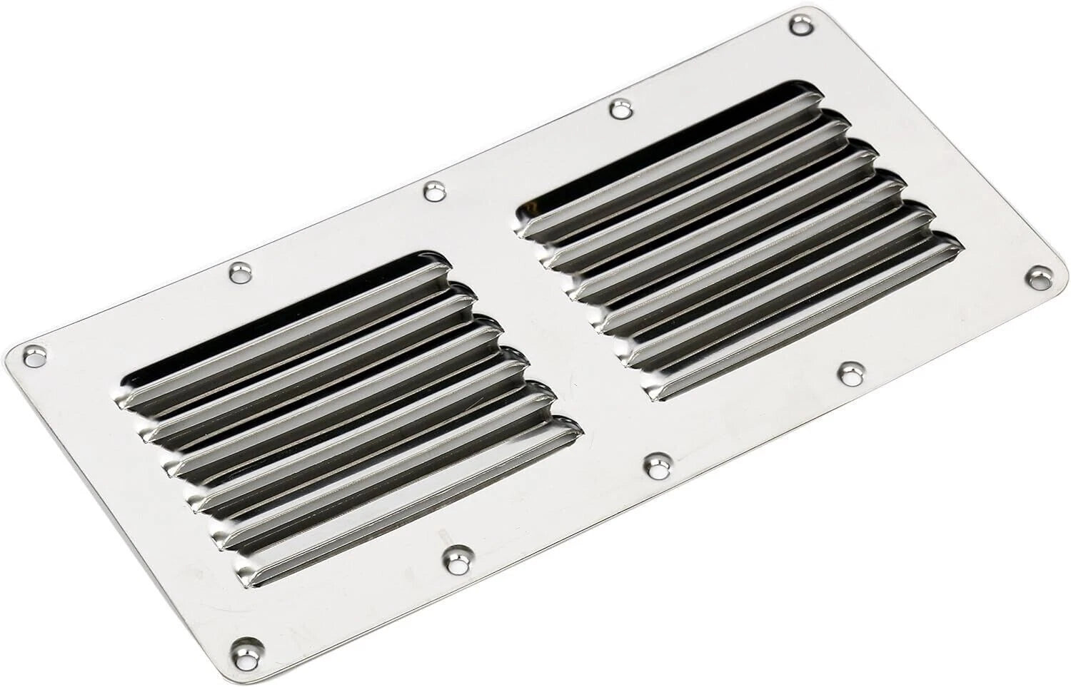 4X Stainless Steel Louvered Vent Grill Cover 4.5" X 9" for Automotive