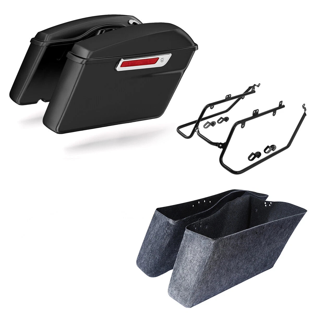 Hard Saddlebags & Conversion Bracket for Harley Dyna Low Rider Fat Bob (2008–2017)