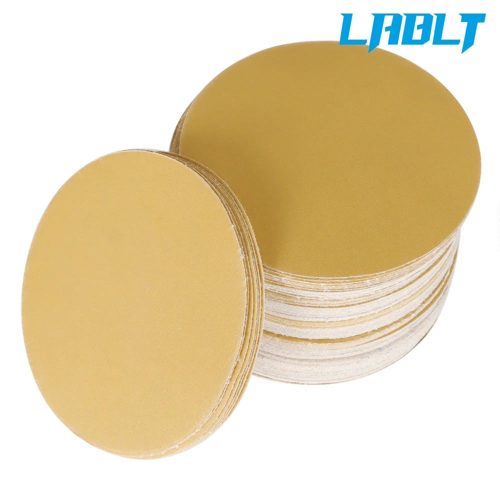 100 Pcs 5" 320 Grit Hook Loop Sanding Discs NO-Hole