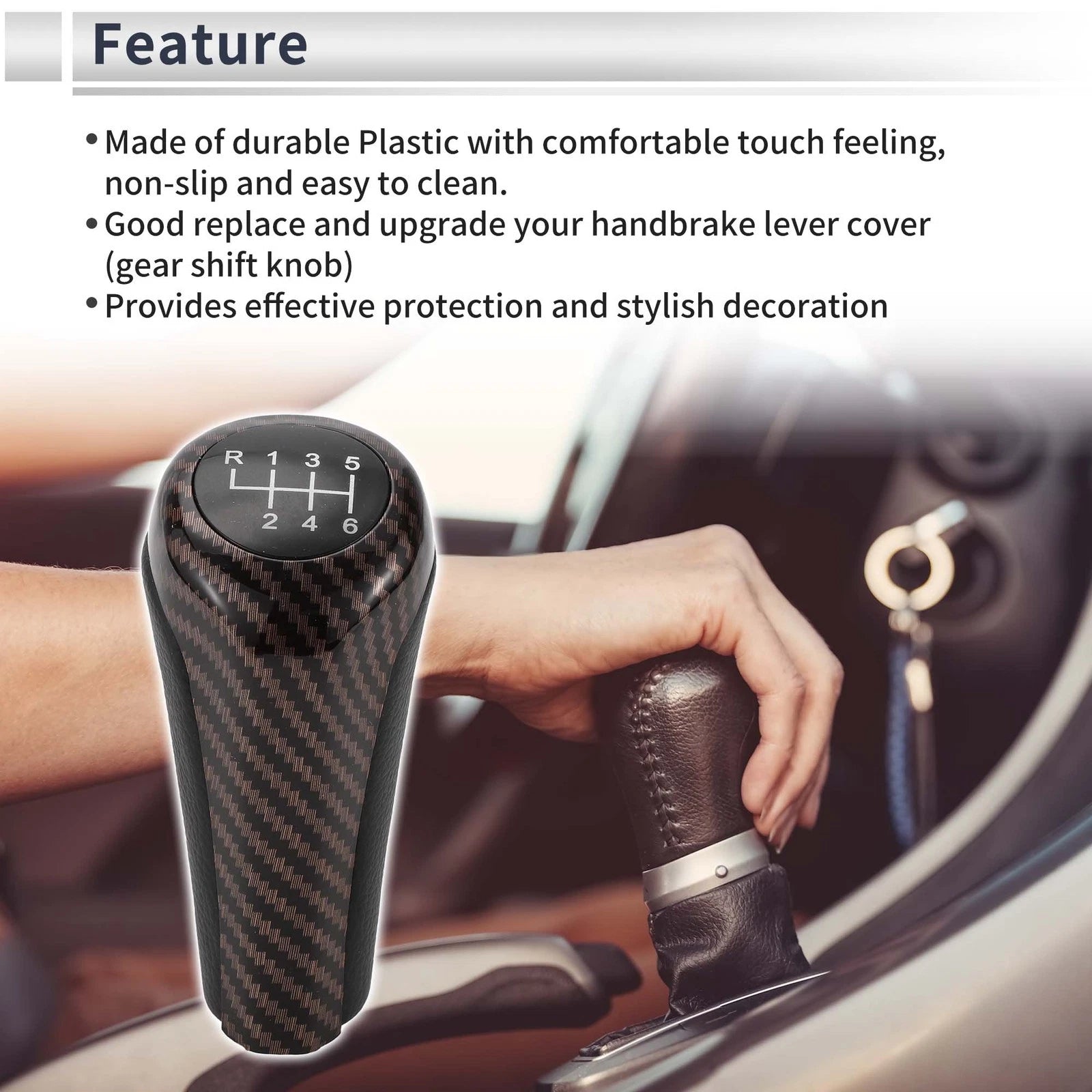 6 Speed Shift Knob Replacement for BMW X3 (2004–2020) Brown Black