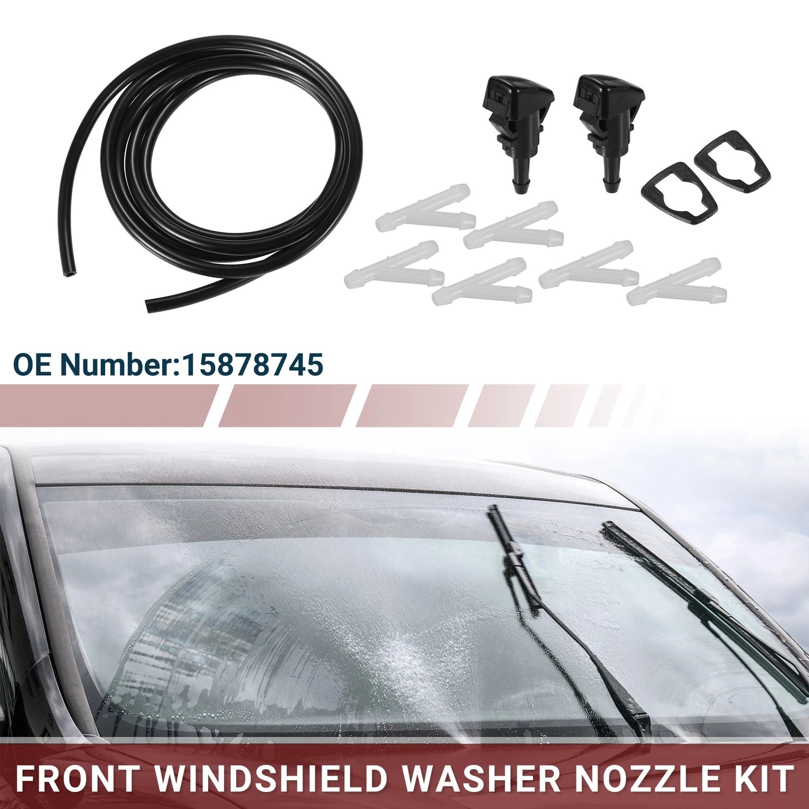 Windshield Washer Nozzle Replacement with Hose and Connectors for GMC Envoy (2002–2009)