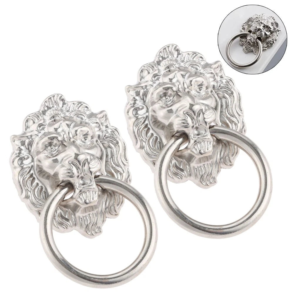 2X Zinc Alloy Lion Head Pull Handle for Cabinet Drawer (Universal)