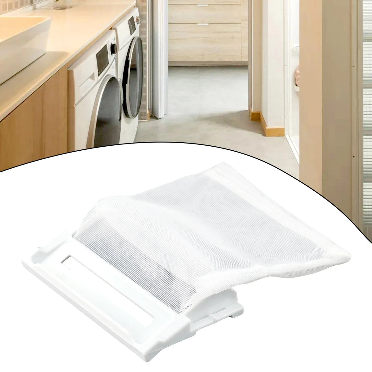 Filter Bags for Washing Machine (140x100mm) - Light Gray Mesh