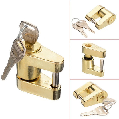 Security Coupler Lock for Towing Vehicles +2 Keys Zinc Alloy Anti-theft