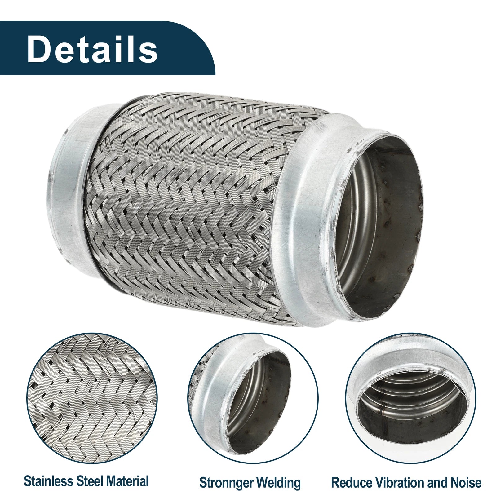 Exhaust Flex Pipe 3.14 Inch OD for Universal Applications (1 Pc)