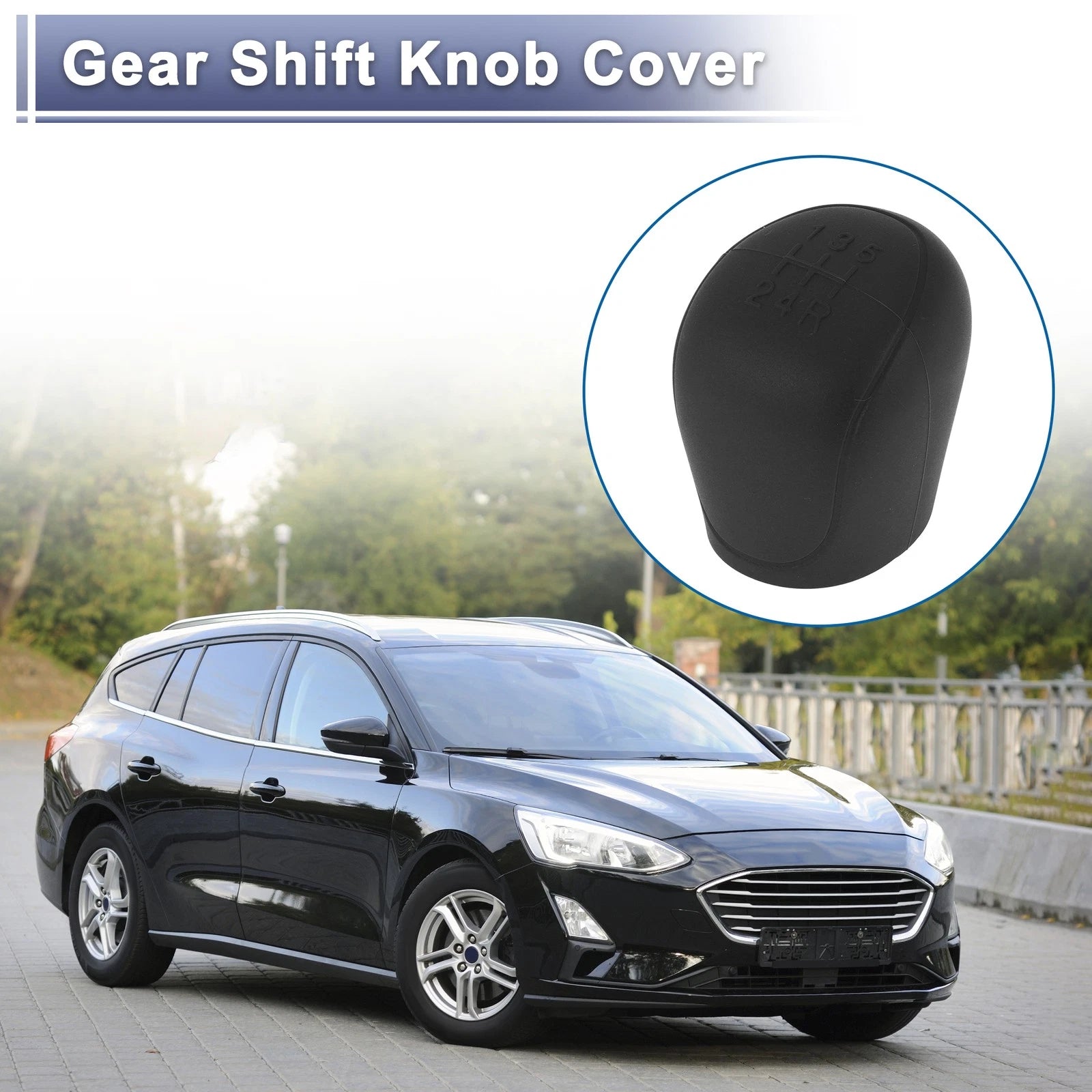 Manual Gear Shift Knob Cover Black Silicone for Ford C-Max (2011–2019)