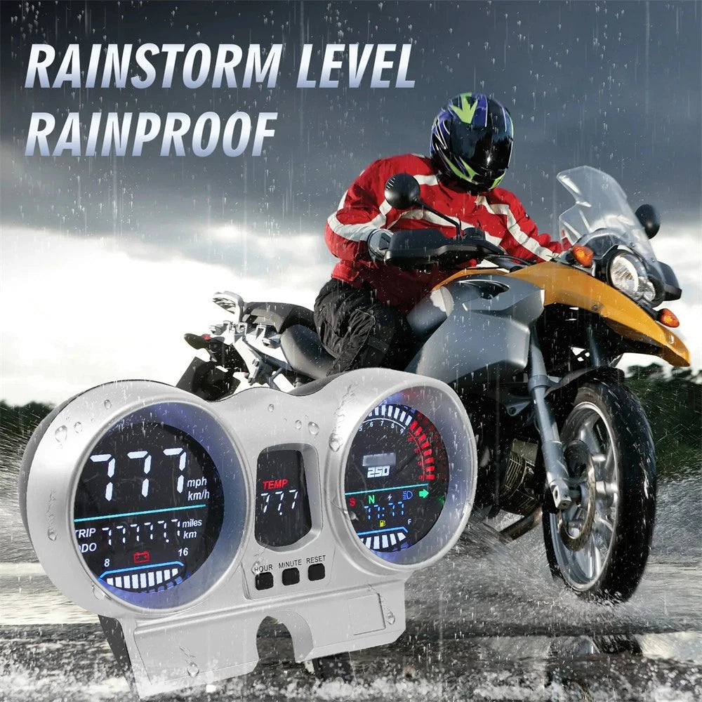 Universal LCD Speedometer Tachometer for Honda CBX250 (12V)